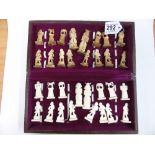 BOXED INDIAN BONE CHESS SET