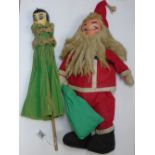 VINTAGE FATHER CHRISTMAS TOY & 1 OTHER