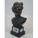 SPELTER BUST ON STAND