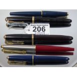 5 X PARKER PENS, 2 X DUOFOLD, 1 X LADY DUOFOLD, 1 X LADY + 1 OTHER, ALL UNTESTED.