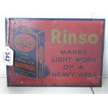 TIN PLATE ADVERTISING SIGN 'RINSO'