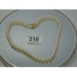 BOXED PEARL NECKLACE WITH 14K GOLD CLASP