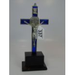 ENAMELLED CRUCIFIX ON STAND