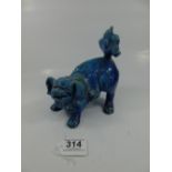 BLUE ASIAN FIGURE OF A FU DOG