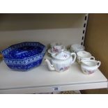 QUANTITY CROWN DERBY CHINA & SHELLEY BLUE & WHITE BOWL