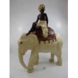 LARGE FIGURE OF AN ELEPHANT & RIDER