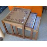 NEST OF 3 TILE TOPPED COFFEE TABLES