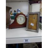 WHITEHALL MANTLE CLOCK & HALL MARKED SILVER PICTUR