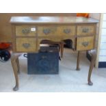 BURR WALNUT DRESSING TABLE WITH 5 DRAWERS