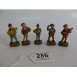 5 BLACK FOREST HAND CARVED BAND MEMBERS