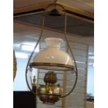 BRASS & GLASS HANGING LAMP