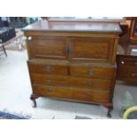 VICTORIAN MAHOGANY CUPBOARD, OVER DRAWERS