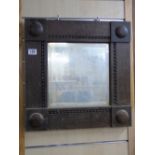 OAK FRAMED BEVELLED GLASS MIRROR