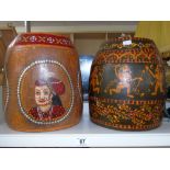 2 LARGE PAINTED WOODEN CONTAINERS