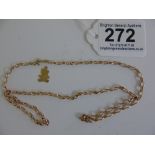 9 CT GOLD CHARM & 375 NECKLACE 2.17 GRAMS