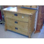 3 DRAWER PINE CHEST