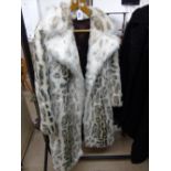 FAUX SNOW LEOPARD COAT