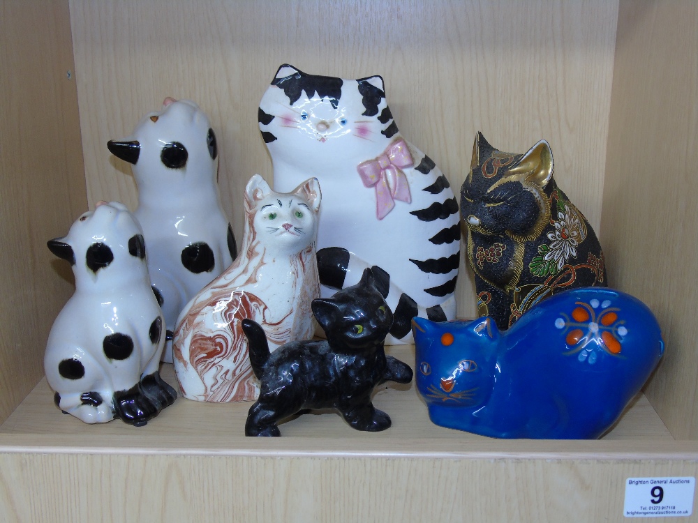 7 CERAMIC CAT FIGURES