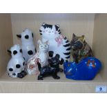 7 CERAMIC CAT FIGURES