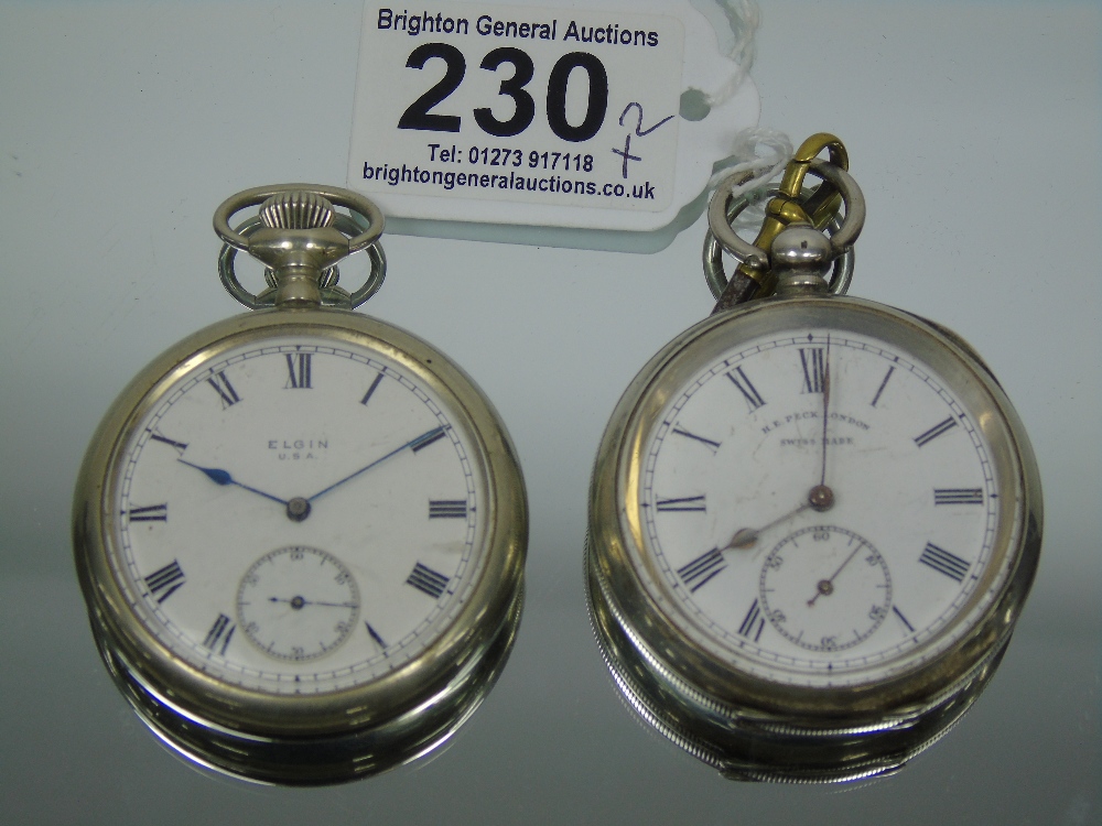 SWISS 935 SILVER POCKET WATCH + 1 X ELGIN USA POCKET WATCH