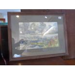 WATER COLOUR OF A RIVER SIGNED F K GREGORY