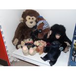 QUANTITY OF SOFT TOYS MAINLY MONKEYS