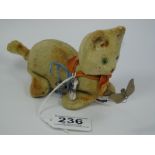 VINTAGE CLOCKWORK CAT WITH BUTTERFLY