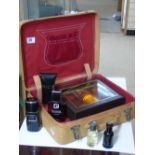 LEATHER CASE WITH MENS TOILETRIES