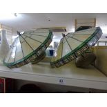 2 CEILING LIGHTS WITH TIFFANY STYLE SHADES
