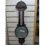 ANEROID BAROMETER IN OAK CASE