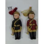 2 MILITARY BANDSMEN DOLLS