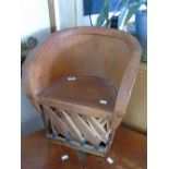 EARLY 19TH CENTURY MEXICAN PIGS SKIN CHILDS CHAIR