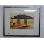 FRAMED IMAGE OF WEST PIER BRIGHTON SIGNED