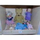 ASSORTED VINTAGE DOLLS & SOFT TOYS