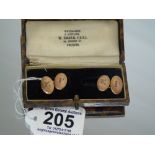 PAIR OF 9 CT GOLD CUFF LINKS INITIALLED E J 2.63 GRAMS
