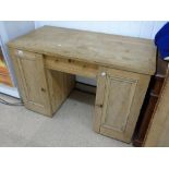 ANTIQUE PINE PEDESTAL DESK