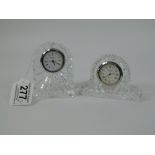 2 X WATERFORD CRYSTAL CLOCKS, 1 BOXED