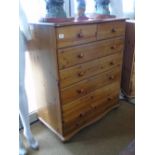 2 OVER 4 PINE CHEST OF DRAWERS