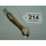 9 CT GOLD ROTARY LADIES WATCH + 9 CT GOLD STRAP