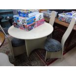 G PLAN CIRCULAR TABLE WITH MATCHING 4 X HIGH BACK CHAIRS