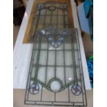 PAIR OF ART NOUVEAU STAINED GLASS PANELS AF