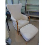 QUALITY ITALIAN GIORGETTI EASYCHAIR & MATCHING FOOTSTOOL