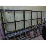 3 X VINTAGE INDUSTRIAL METAL WINDOW FRAMES 1 @ 58X155CM 2 @ 130X130CM