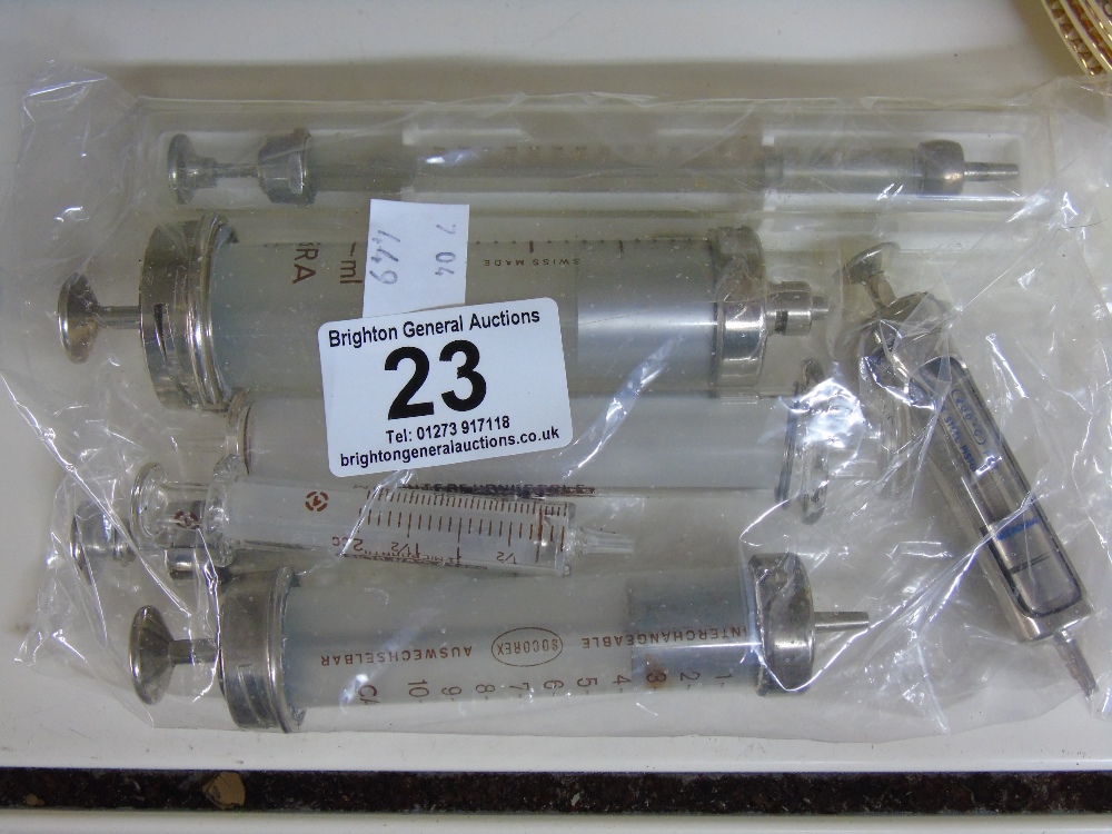 7 VINTAGE SYRINGES - Image 2 of 2