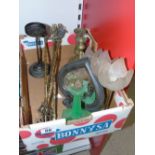 MIXED ITEMS INCLUDING TOASTING FORKS & CANDLEHOLDERS