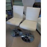 PAIR OF CREAM BAR STOOLS