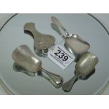 4 TEA CADDY SPOONS