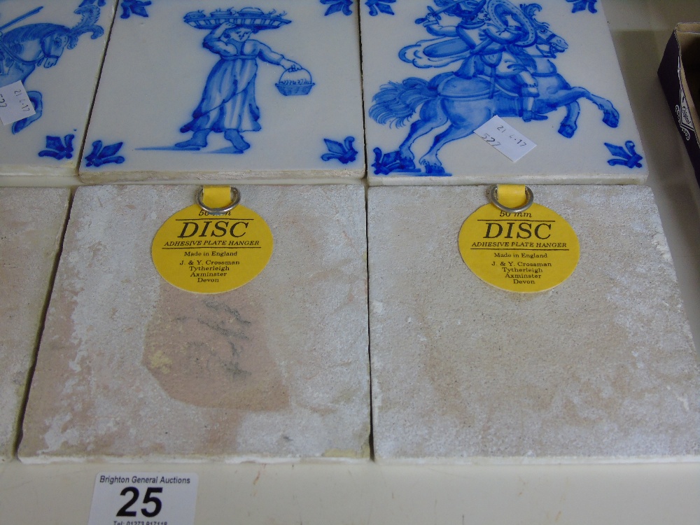 12 BLUE & WHITE DELFT STYLE TILES - Image 2 of 2