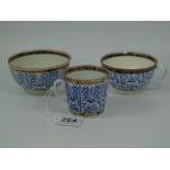 3 PIECES OF ROYAL LILY PATTERN ROYAL WORCESTER FLIGHT PERIOD CIRCA 1775