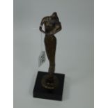 BRONZE FIGURE ON STAND OF A MOTHER & CHILD, 24 CMS